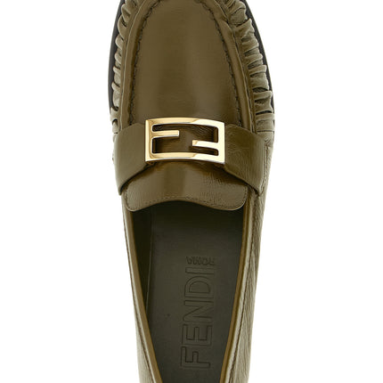 Fendi Bicolor Lamb Leather Slip-On Loafers