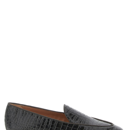 Aquazzura Black Calfskin Slip-On Loafers