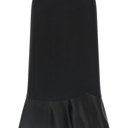 Fendi Black Virgin Wool Midi Skirt
