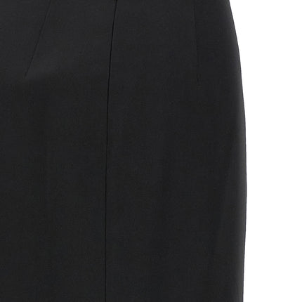 Fendi Black Virgin Wool Midi Skirt