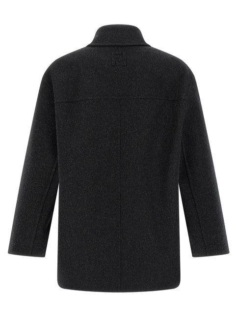 Fendi Gray Virgin Wool Coat
