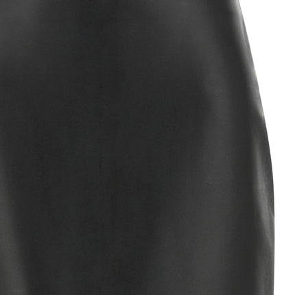 Fendi Black Lamb Leather Midi Skirt