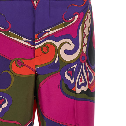 Emilio Pucci Multicolor Silk Casual Pants