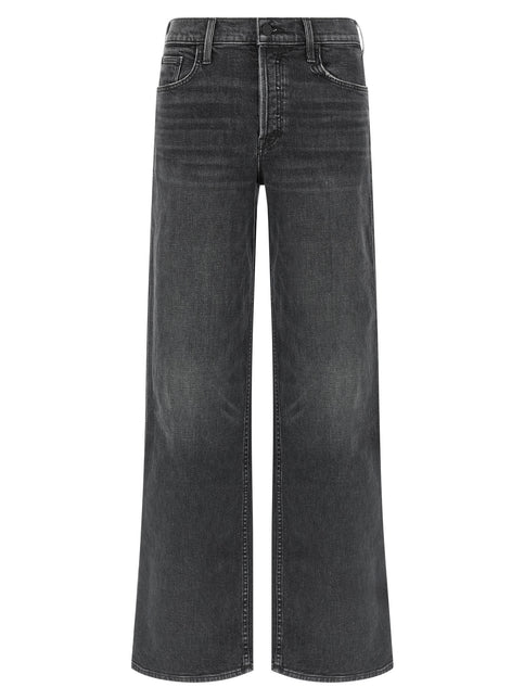 Mother Denim Black Cotton Straight-Leg Jeans