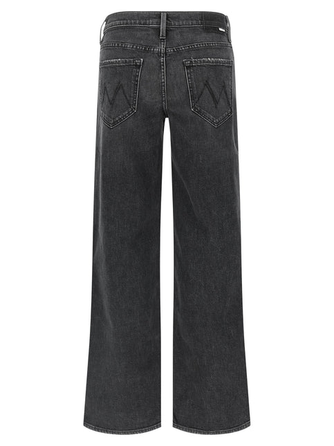 Mother Denim Black Cotton Straight-Leg Jeans