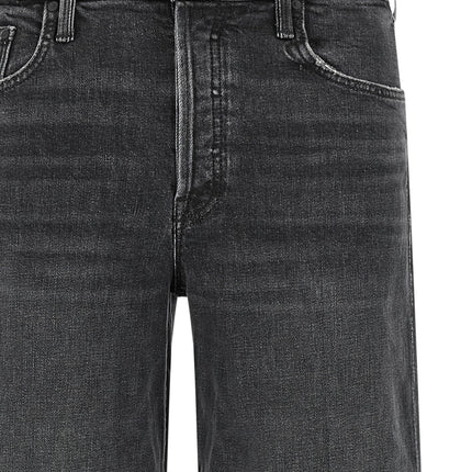 Mother Denim Black Cotton Straight-Leg Jeans