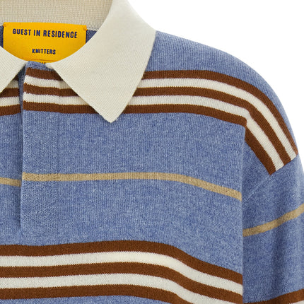 Guest in Residence Blue Cashmere Polo Shirt