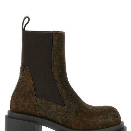 Rick Owens Brown Bovine Leather Chelsea Boots