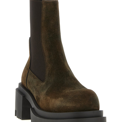 Rick Owens Brown Bovine Leather Chelsea Boots