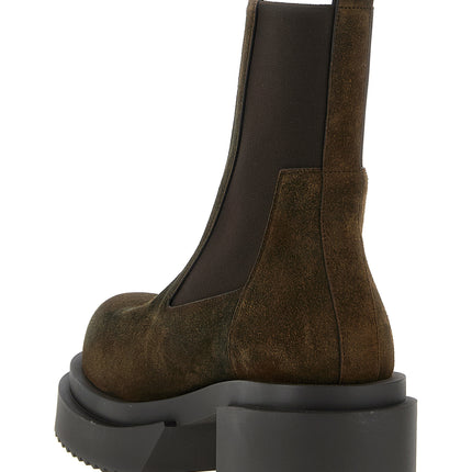 Rick Owens Brown Bovine Leather Chelsea Boots
