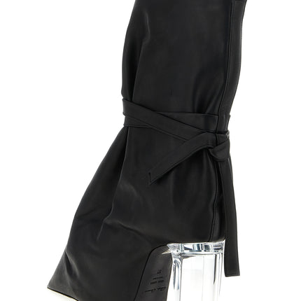 Rick Owens Black Cowhide Ankle Boots