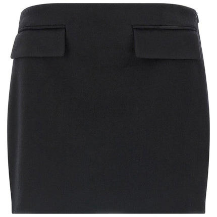 Ferragamo Black Virgin Wool Long Skirt