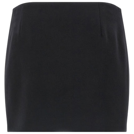 Ferragamo Black Virgin Wool Long Skirt