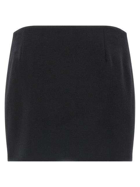 Ferragamo Black Virgin Wool Long Skirt