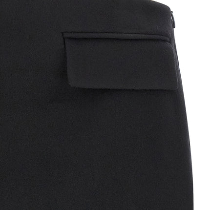 Ferragamo Black Virgin Wool Long Skirt