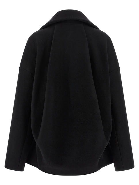 Rick Owens Black Virgin Wool Coat