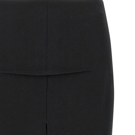 Rick Owens Black Virgin Wool Mini Skirt
