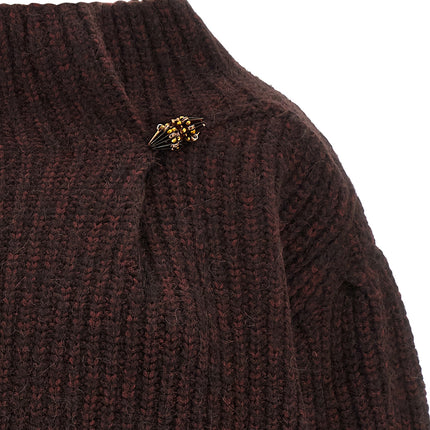 Dries Van Noten Bordeaux Wool Cardigan