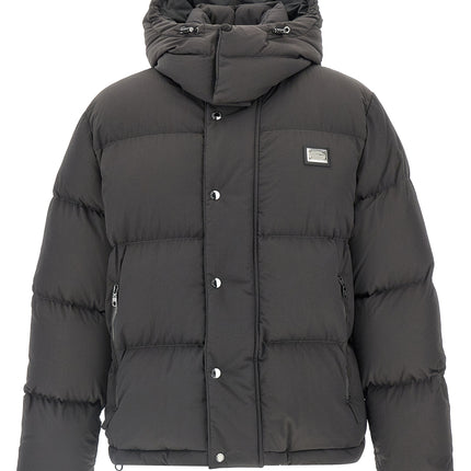 Dolce & Gabbana Gray Polyamide Full-Length Jacket