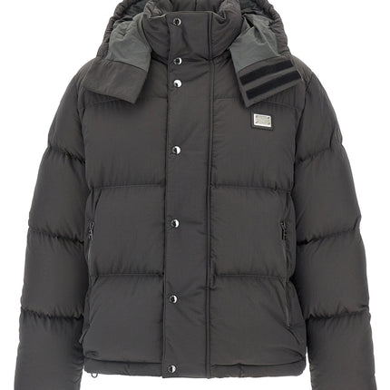 Dolce & Gabbana Gray Polyamide Full-Length Jacket