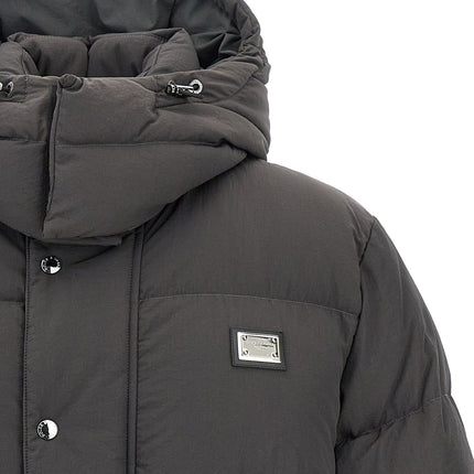 Dolce & Gabbana Gray Polyamide Full-Length Jacket