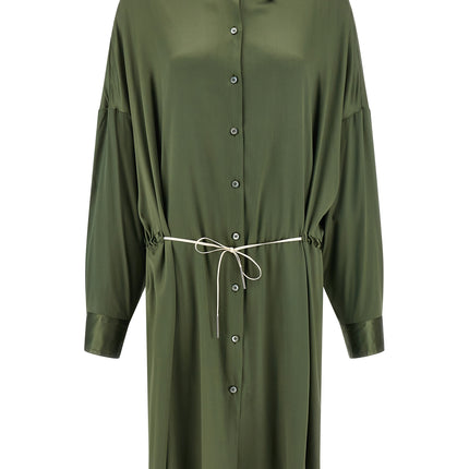 Dries Van Noten Bicolor Silk Midi Dress