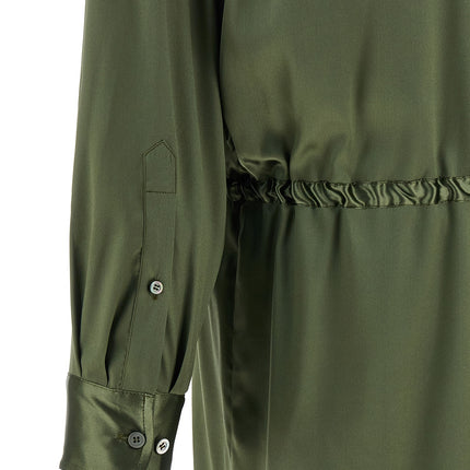 Dries Van Noten Bicolor Silk Midi Dress