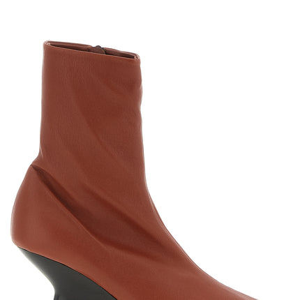 Dries Van Noten Brown Calfskin Ankle Boots