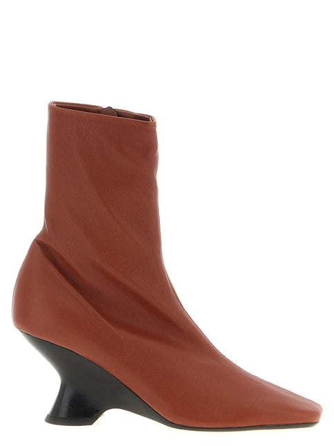 Dries Van Noten Brown Calfskin Ankle Boots