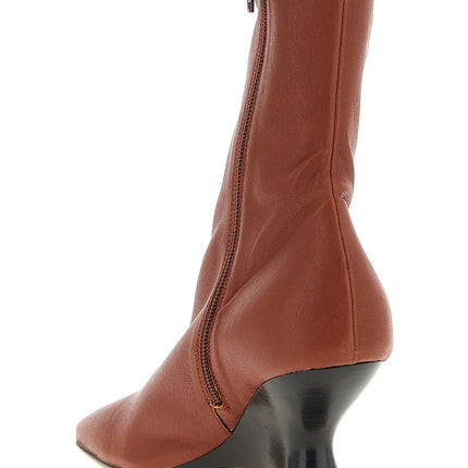 Dries Van Noten Brown Calfskin Ankle Boots