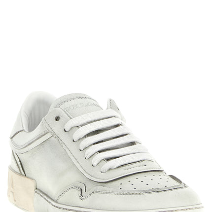 Dolce & Gabbana White Lamb Leather Low Top Sneakers