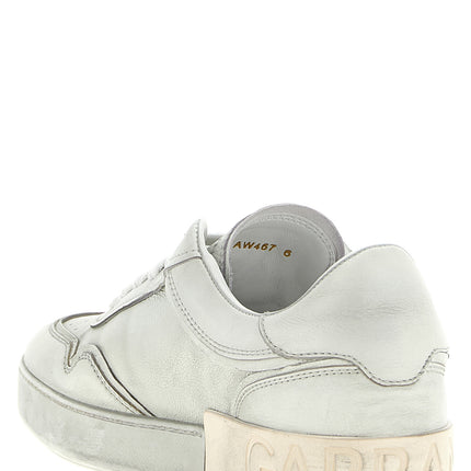Dolce & Gabbana White Lamb Leather Low Top Sneakers