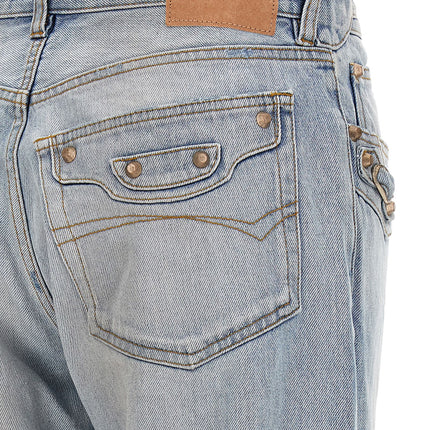 Balenciaga Blue Cotton Straight-Leg Jeans