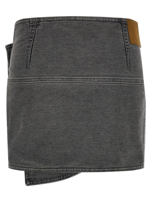 Haikure Gray Cotton Long Skirt