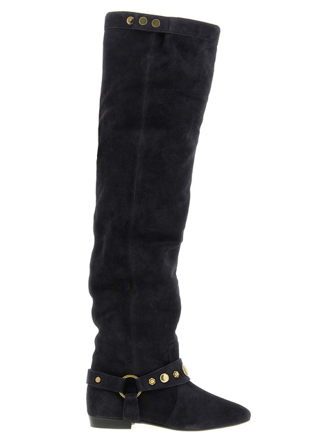 Isabel Marant Black Calfskin Over The Knee