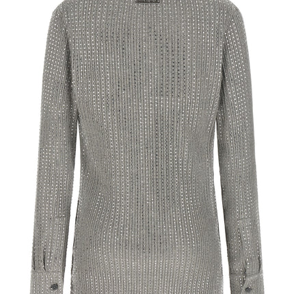 The Attico Gray Cotton Short Dress