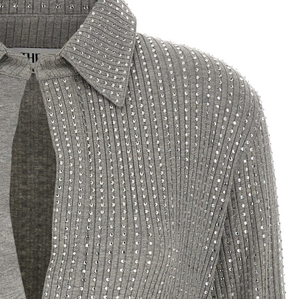The Attico Gray Cotton Short Dress