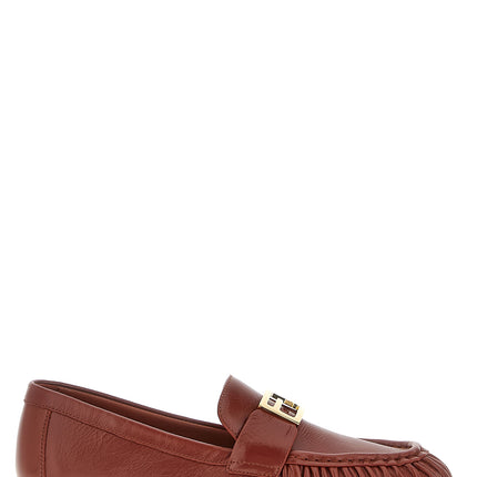 Fendi Brown Lamb Leather Slip-On Loafers