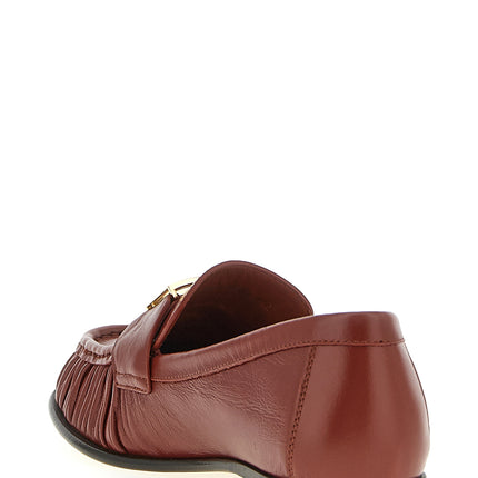 Fendi Brown Lamb Leather Slip-On Loafers