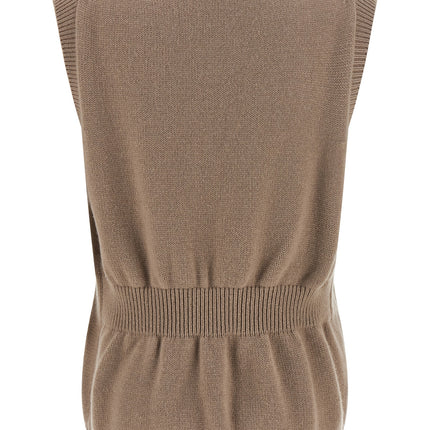 Fendi Beige Cashmere Sleeveless Jacket