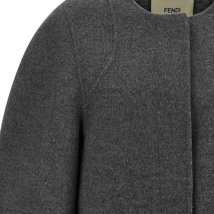 Fendi Gray Virgin Wool Coat