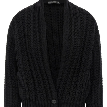 Dolce & Gabbana Black Virgin Wool Cardigan