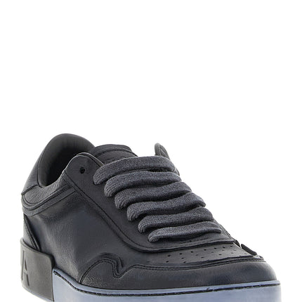 Dolce & Gabbana Black Lamb Leather Low Top Sneakers