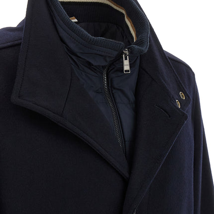 Hugo Boss Blue Wool Coat