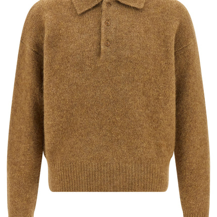 Ami Paris Beige Alpaca Leather Polo Shirt