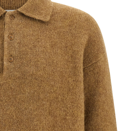 Ami Paris Beige Alpaca Leather Polo Shirt