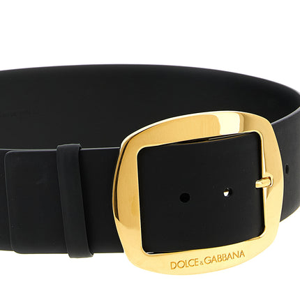 Dolce & Gabbana Black Calfskin Regular Belt