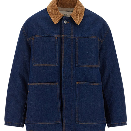 Ami Paris Blue Cotton Denim Jacket