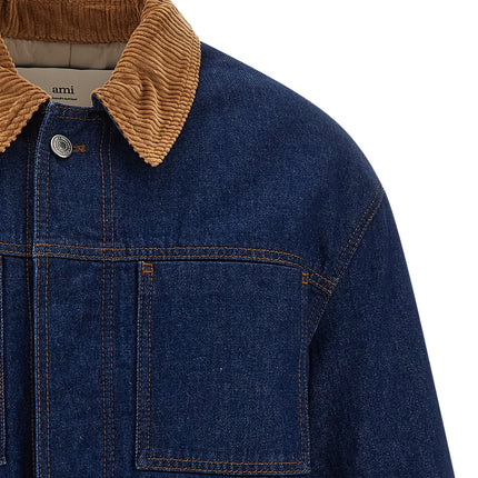 Ami Paris Blue Cotton Denim Jacket