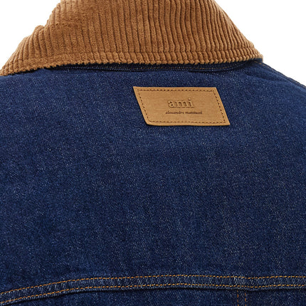 Ami Paris Blue Cotton Denim Jacket